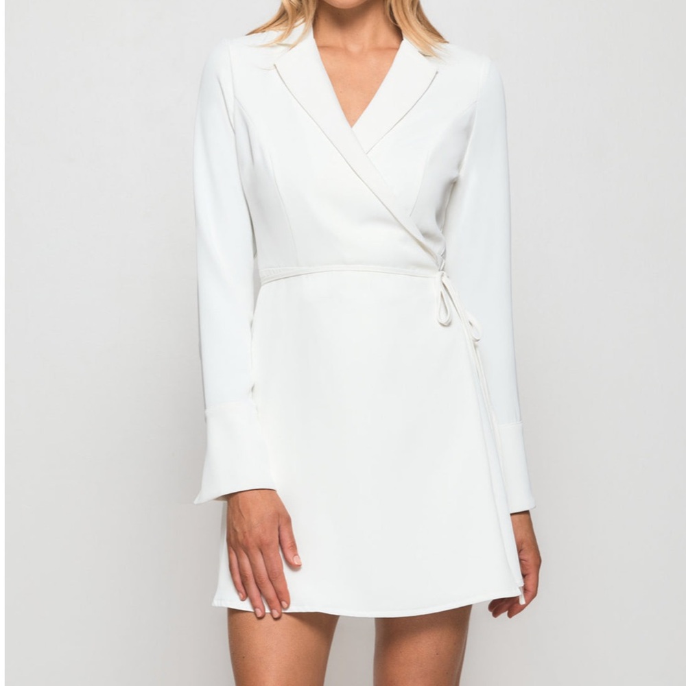 NWT! HL Affair White Wrap Dress